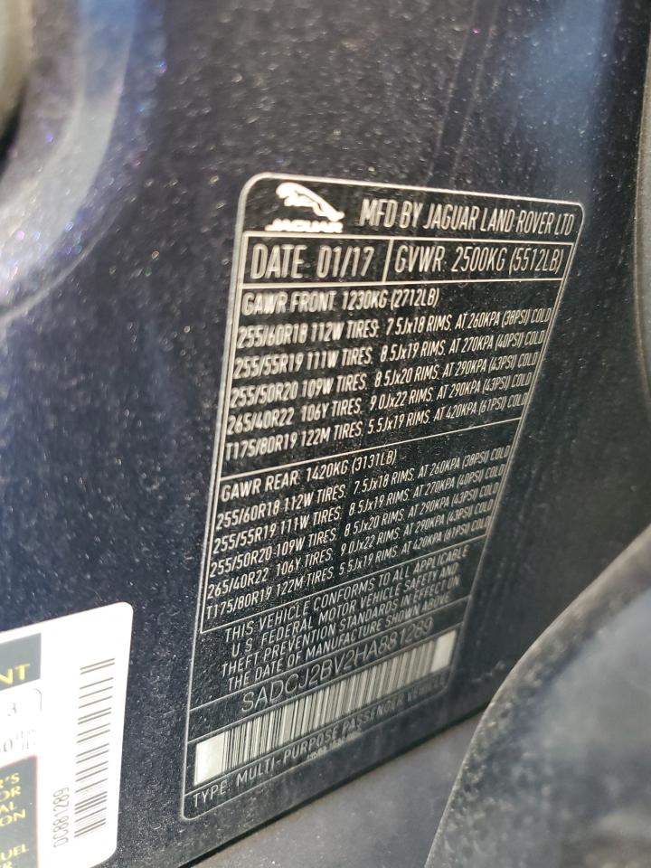 2017 Jaguar F-Pace Premium VIN: SADCJ2BV2HA881289 Lot: 93283785