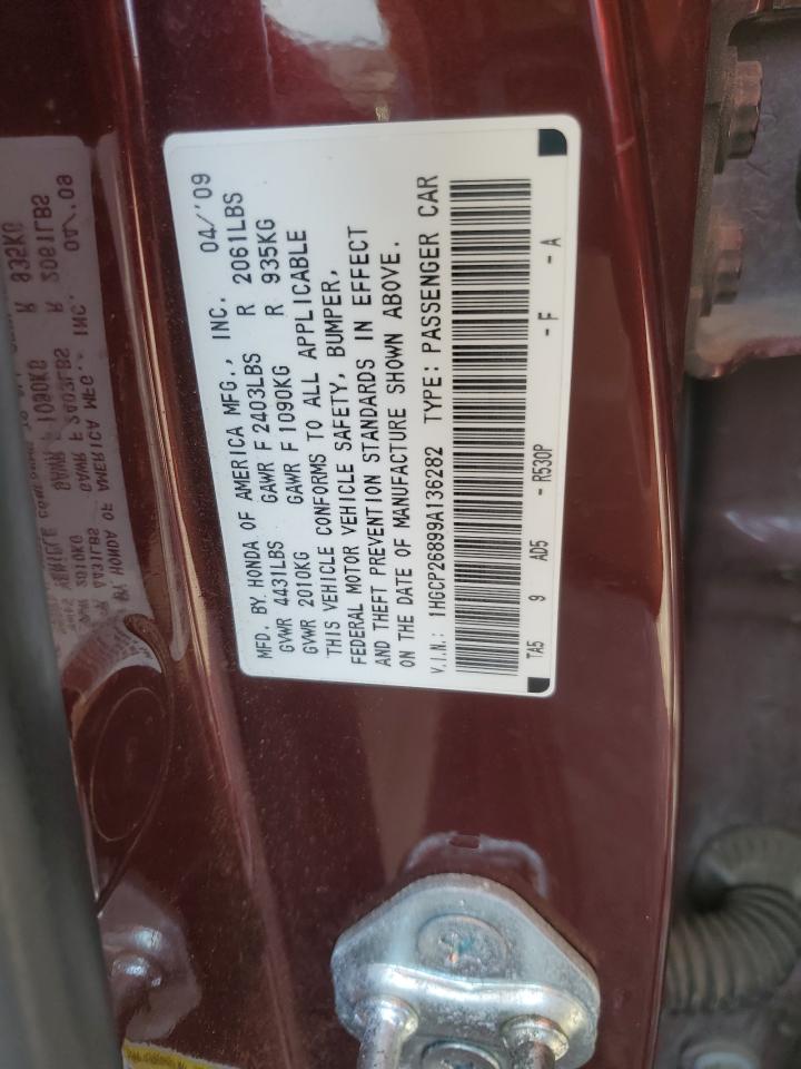 2009 Honda Accord Exl VIN: 1HGCP26899A136282 Lot: 91640605