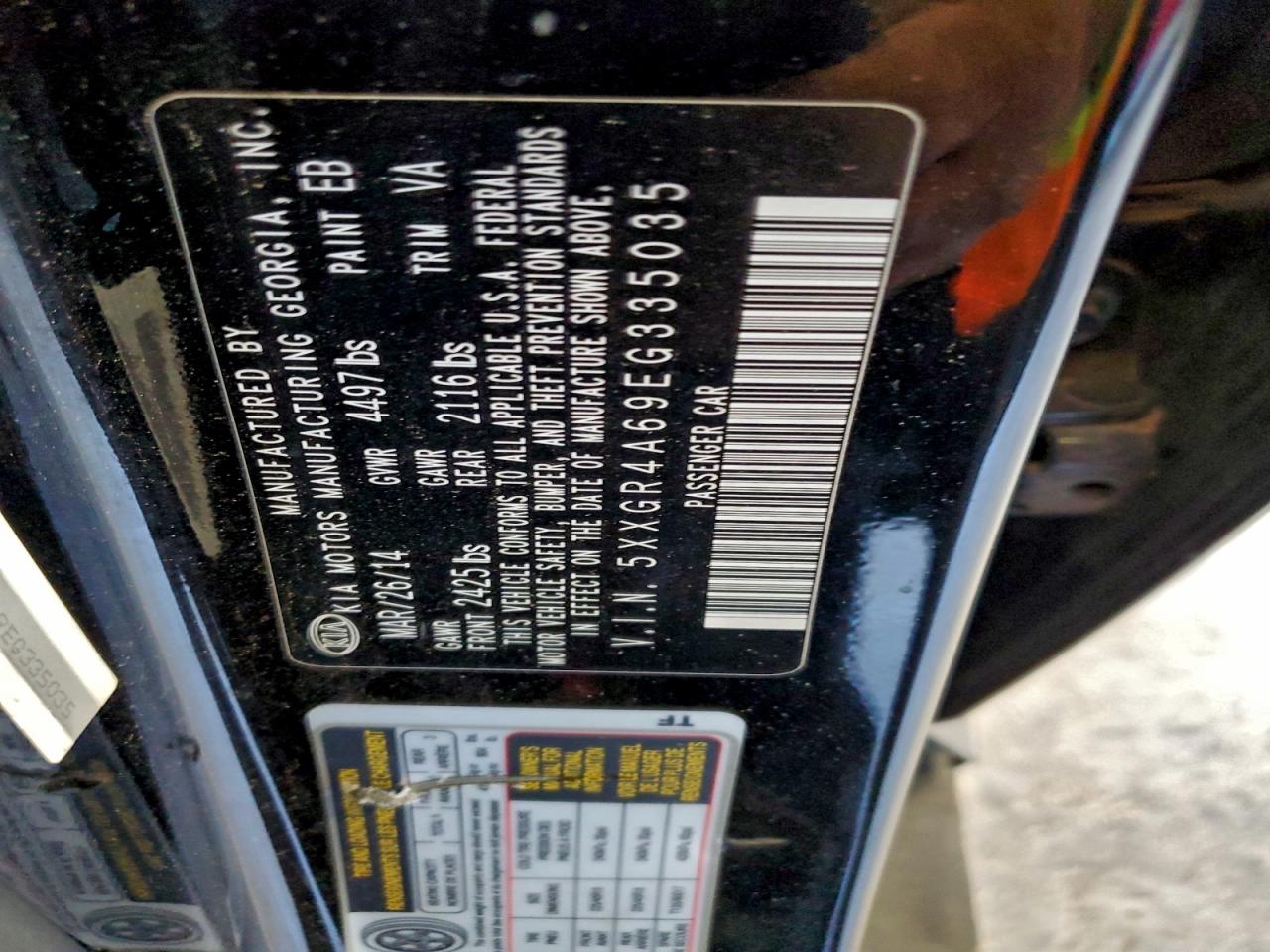 2014 Kia Optima Sx VIN: 5XXGR4A69EG335035 Lot: 93926075