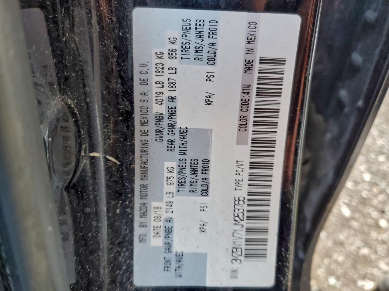 2018 Mazda 3 Gs VIN: 3MZBN1V71JM253765 Lot: 94237815