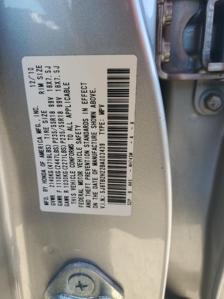 2011 Acura Rdx VIN: 5J8TB2H22BA003439 Lot: 92692385