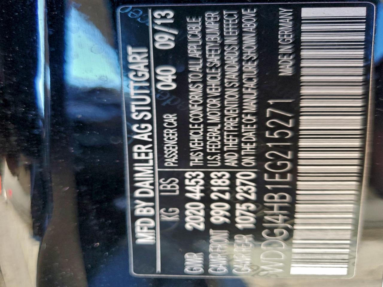 2014 Mercedes-Benz C 250 VIN: WDDGJ4HB1EG215271 Lot: 94495025