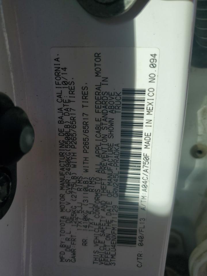 2015 Toyota Tacoma Double Cab VIN: 3TMLU4ENXFM171129 Lot: 91311765