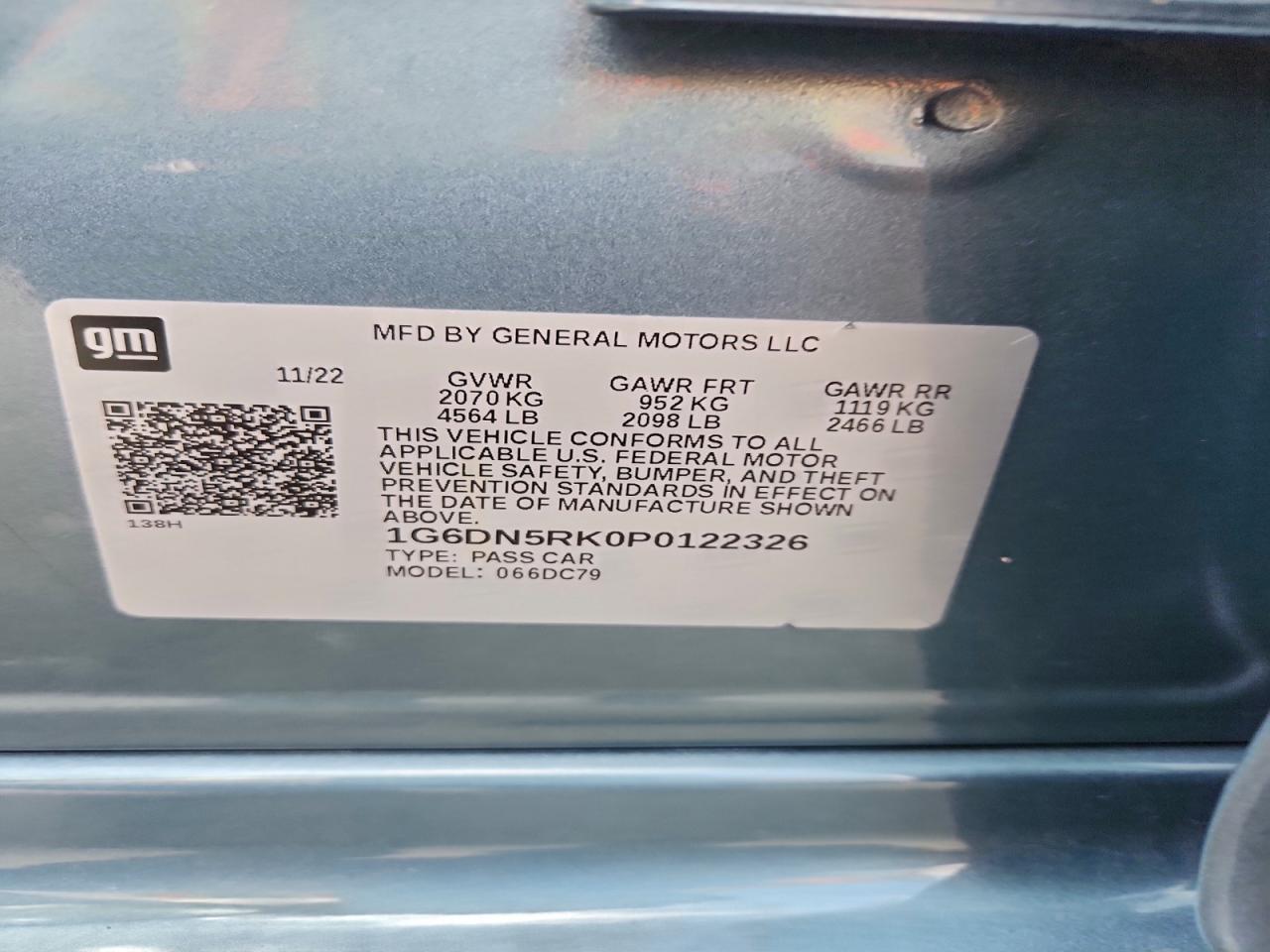 2023 Cadillac Ct5 Premium Luxury VIN: 1G6DN5RK0P0122326 Lot: 94475815