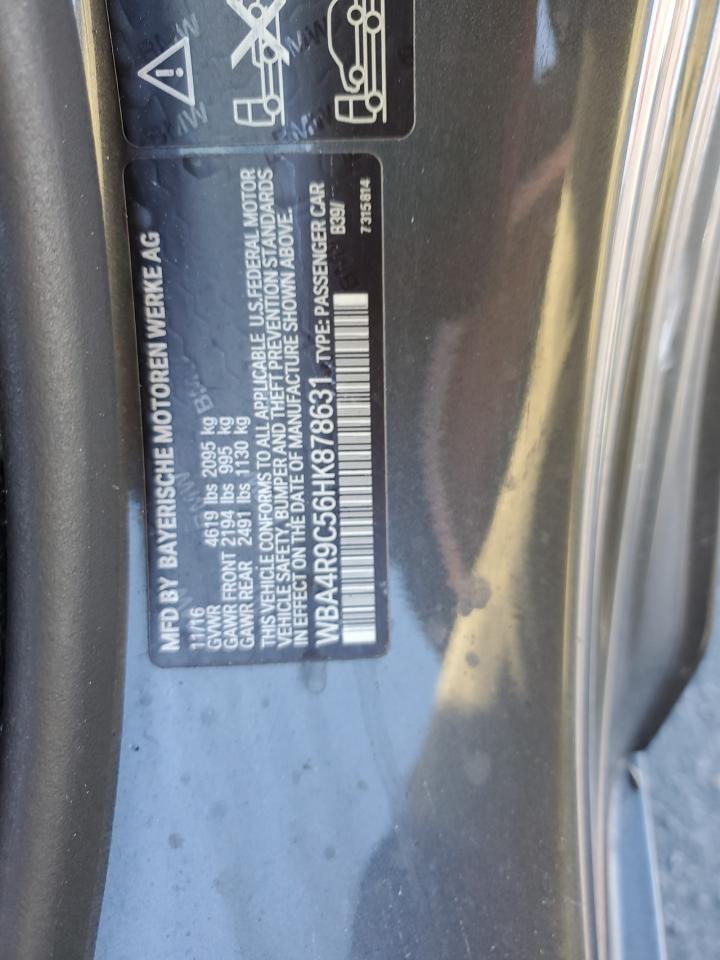 2017 BMW 430Xi VIN: WBA4R9C56HK878631 Lot: 91576735