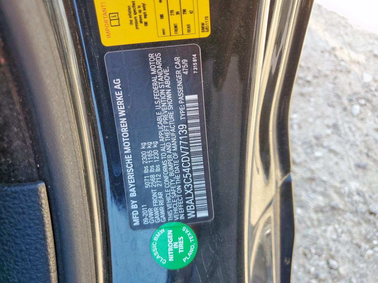 2012 BMW 650 I VIN: WBALX3C54CDV77139 Lot: 92057735