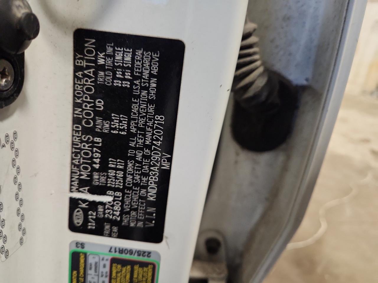 2013 Kia Sportage Base VIN: KNDPB3A29D7420718 Lot: 91201245