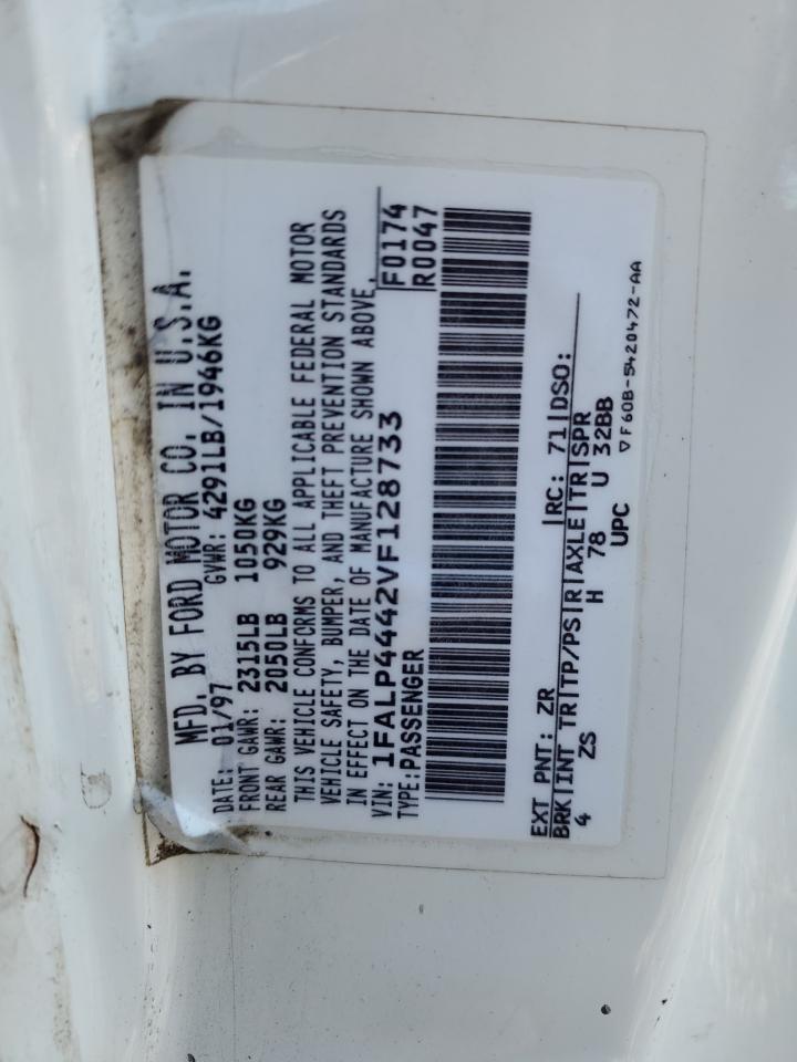 1997 Ford Mustang VIN: 1FALP4442VF128733 Lot: 93006505