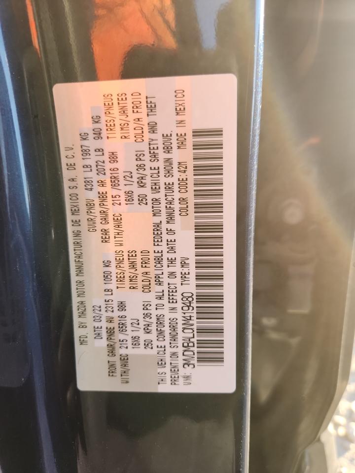 2022 Mazda Cx-30 VIN: 3MVDMBAL0NM419480 Lot: 92650095