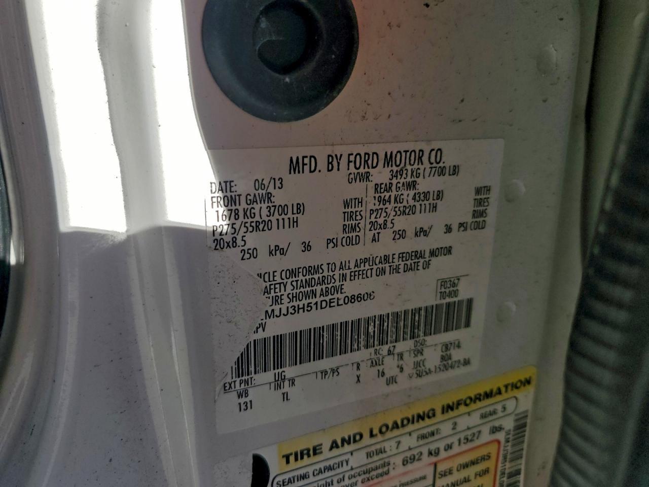 2013 Lincoln Navigator L VIN: 5LMJJ3H51DEL08606 Lot: 93681495