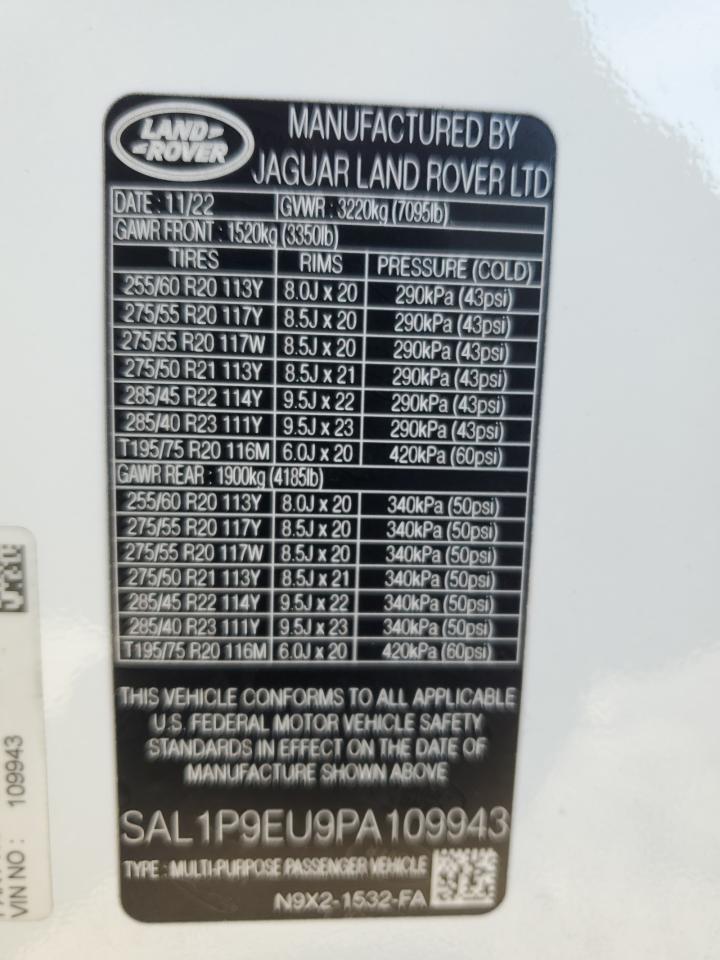 2023 Land Rover Range Rover Sport Dynamic Se VIN: SAL1P9EU9PA109943 Lot: 90687945