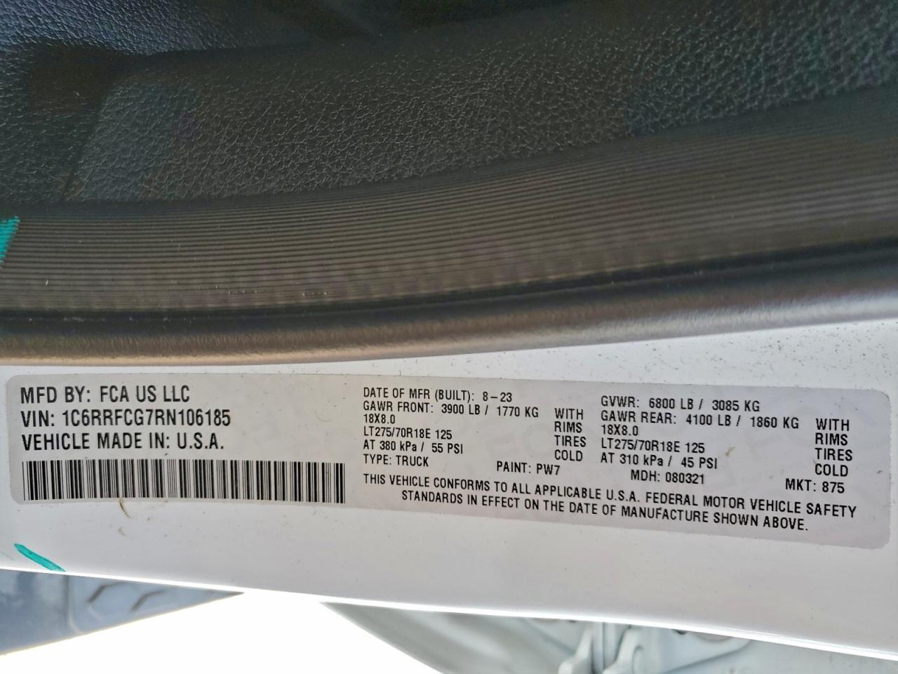 2024 Ram 1500 Tradesman VIN: 1C6RRFCG7RN106185 Lot: 94048115