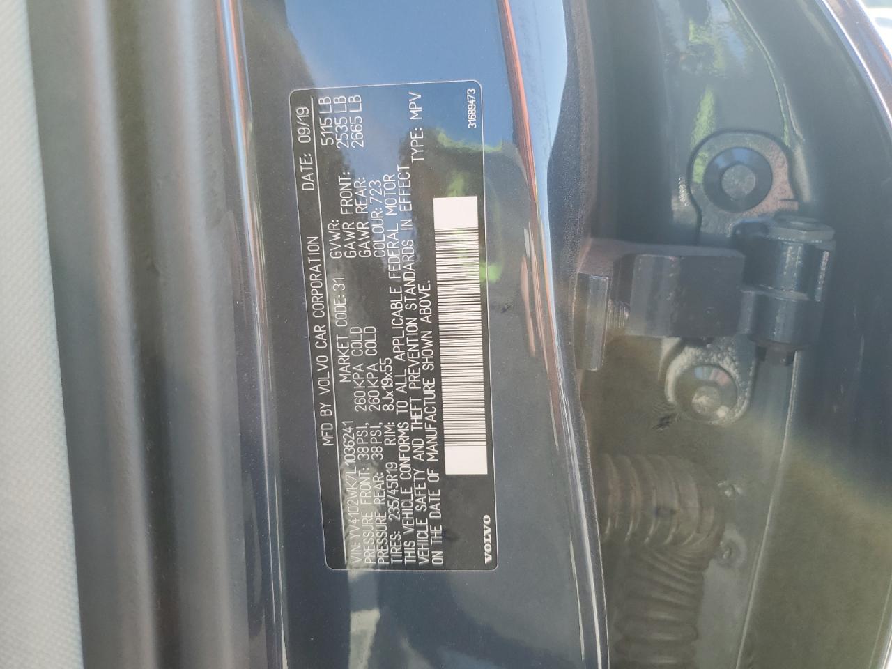 2020 Volvo V60 Cross Country T5 Momentum VIN: YV4102WK7L1036241 Lot: 93516175