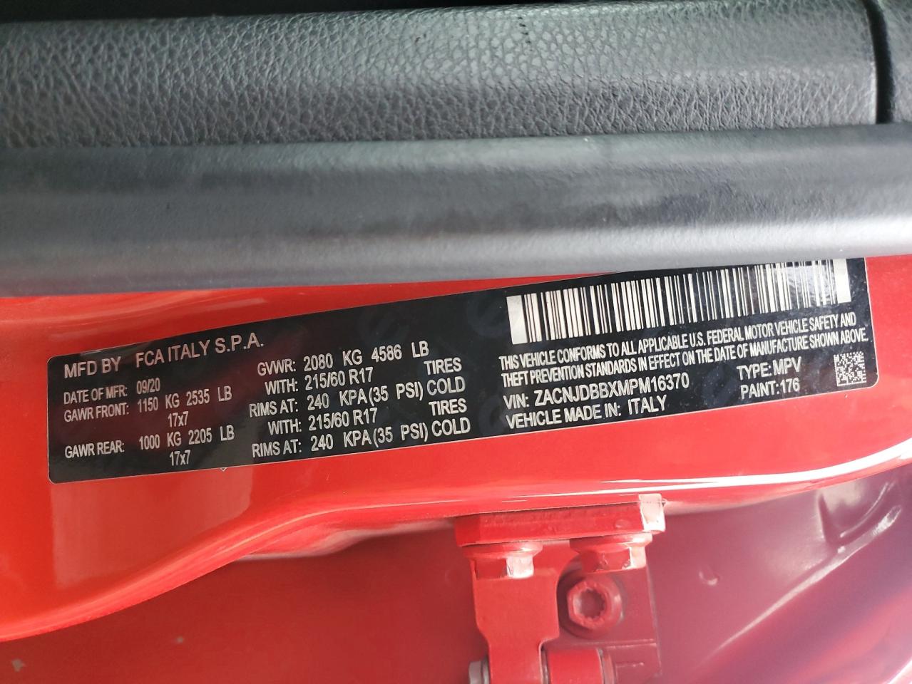 2021 Jeep Renegade Latitude VIN: ZACNJDBBXMPM16370 Lot: 93480915