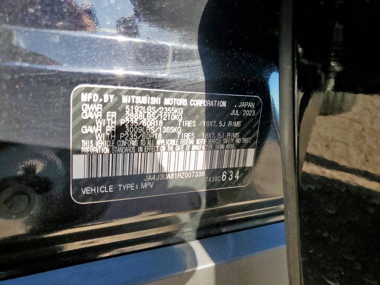 2024 Mitsubishi Outlander Es VIN: JA4J3UA81RZ007338 Lot: 91427595