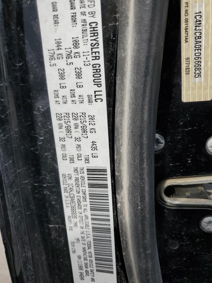 2014 Jeep Compass Sport VIN: 1C4NJCBA0ED666835 Lot: 91445495