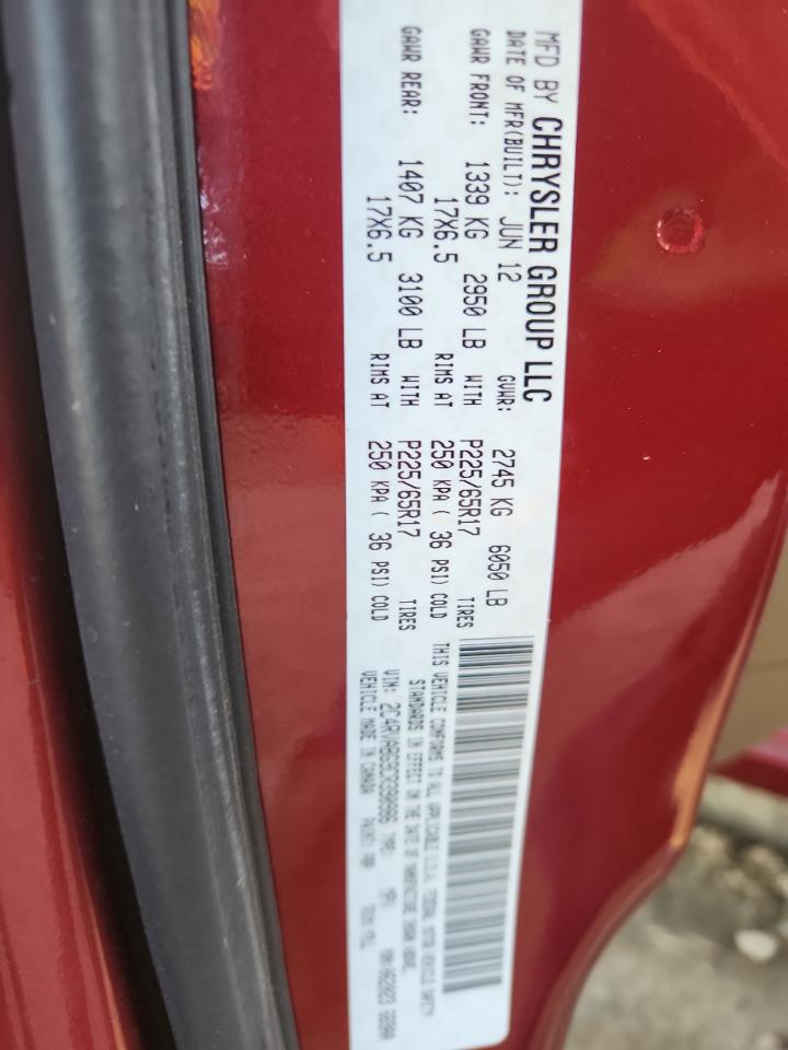 2012 Volkswagen Routan Se VIN: 2C4RVABG9CR390986 Lot: 91263335