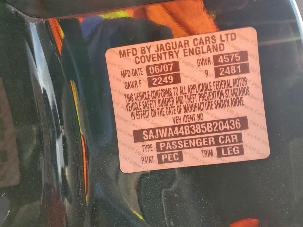 2008 Jaguar Xk VIN: SAJWA44B385B20436 Lot: 93696065