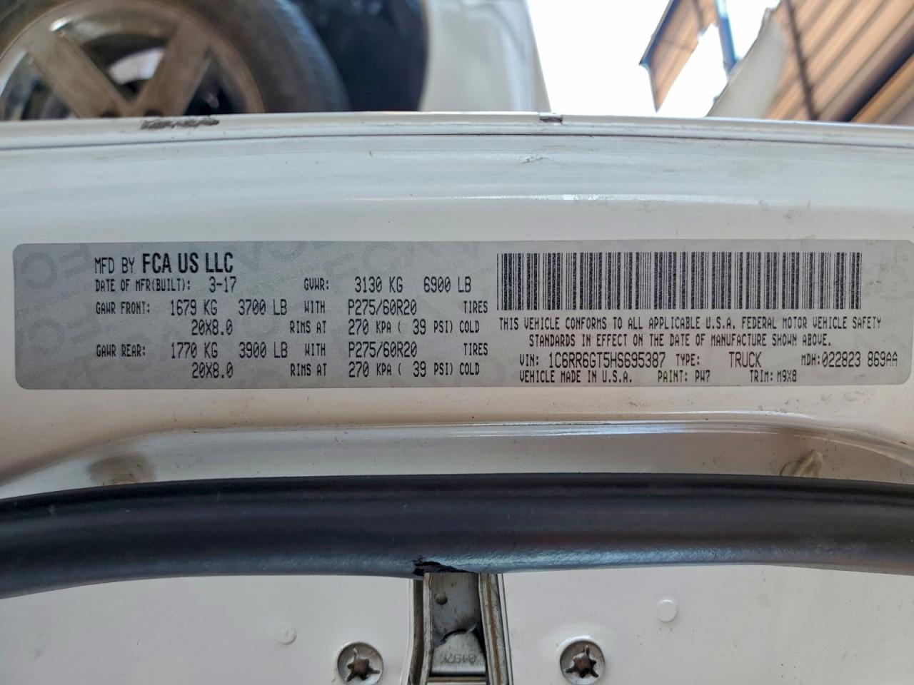 2017 Ram 1500 Slt VIN: 1C6RR6GT5HS695387 Lot: 94367465