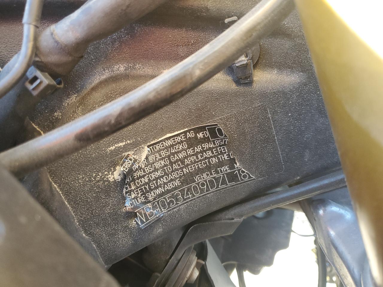 2013 BMW S 1000 Rr VIN: WB1053409DZL18033 Lot: 93207015