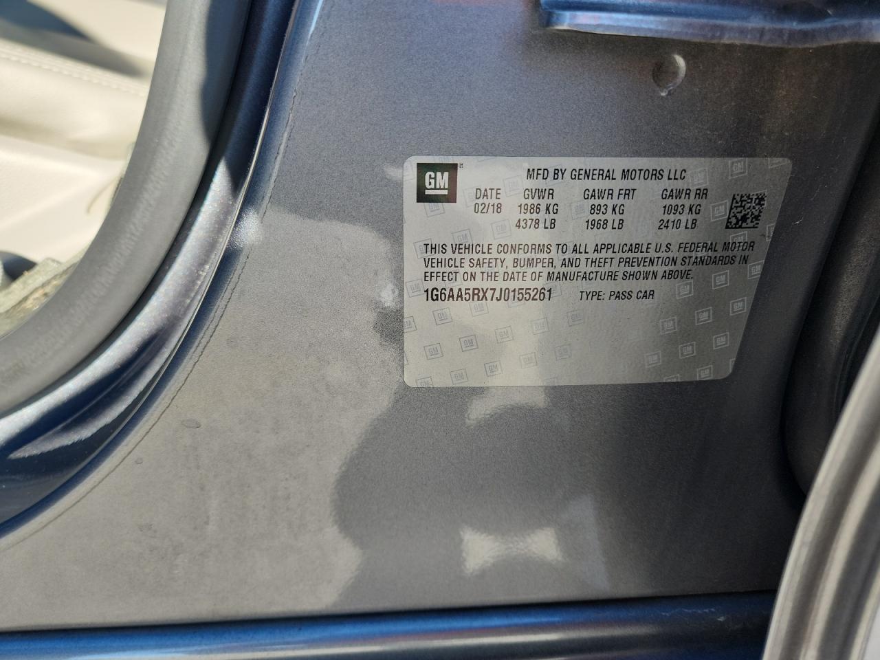 2018 Cadillac Ats VIN: 1G6AA5RX7J0155261 Lot: 91201705