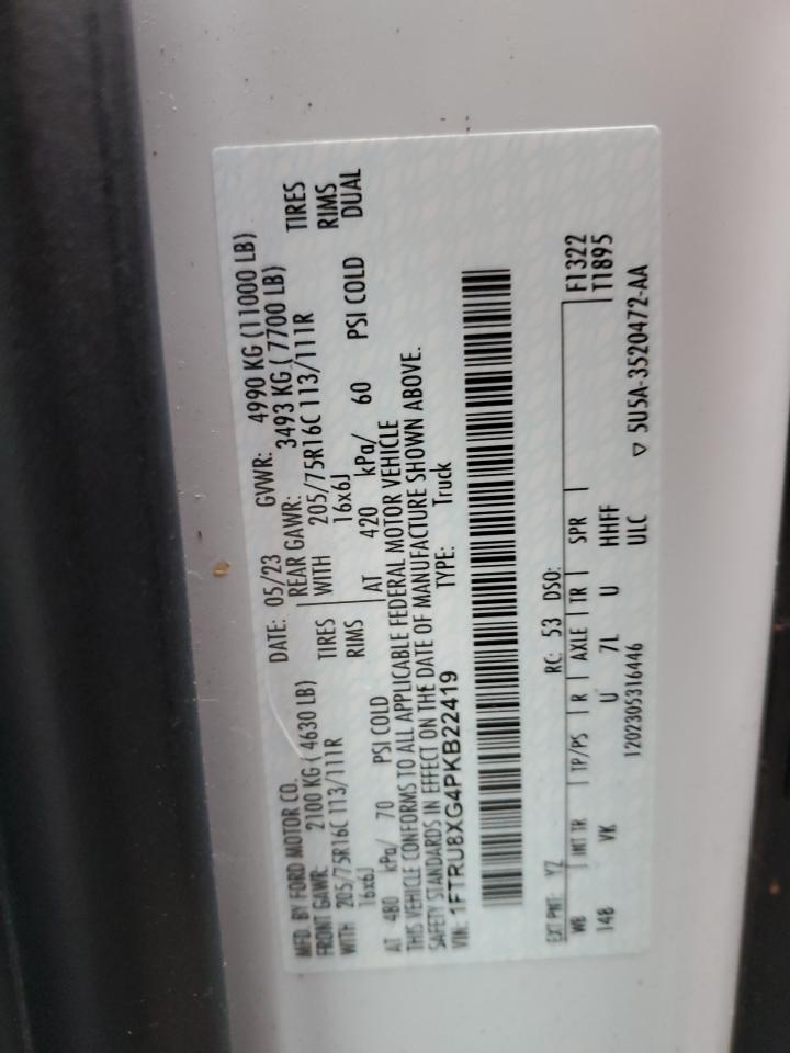 2023 Ford Transit T-350 Hd VIN: 1FTRU8XG4PKB22419 Lot: 91013135