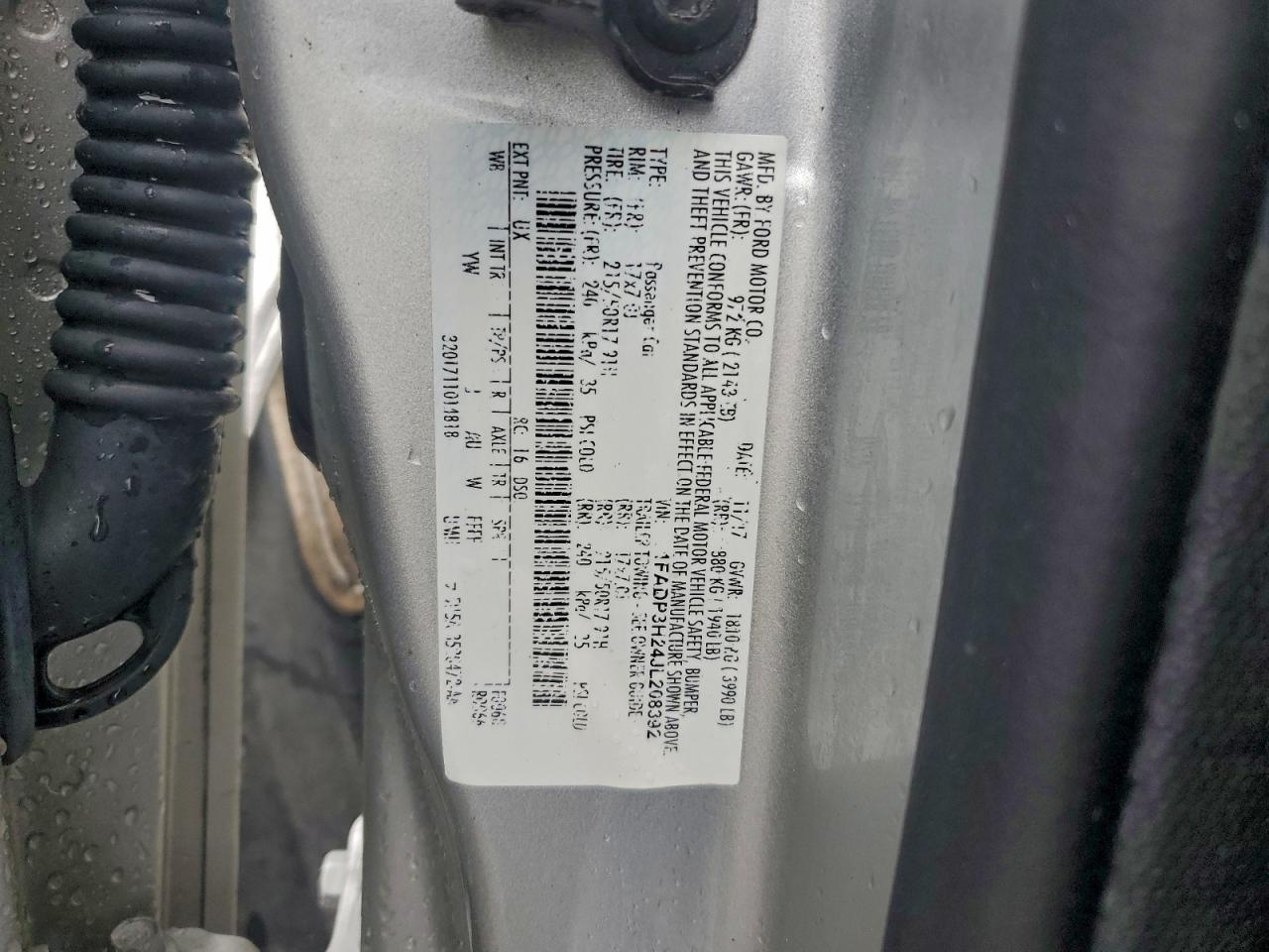 2018 Ford Focus Sel VIN: 1FADP3H24JL208392 Lot: 94478665