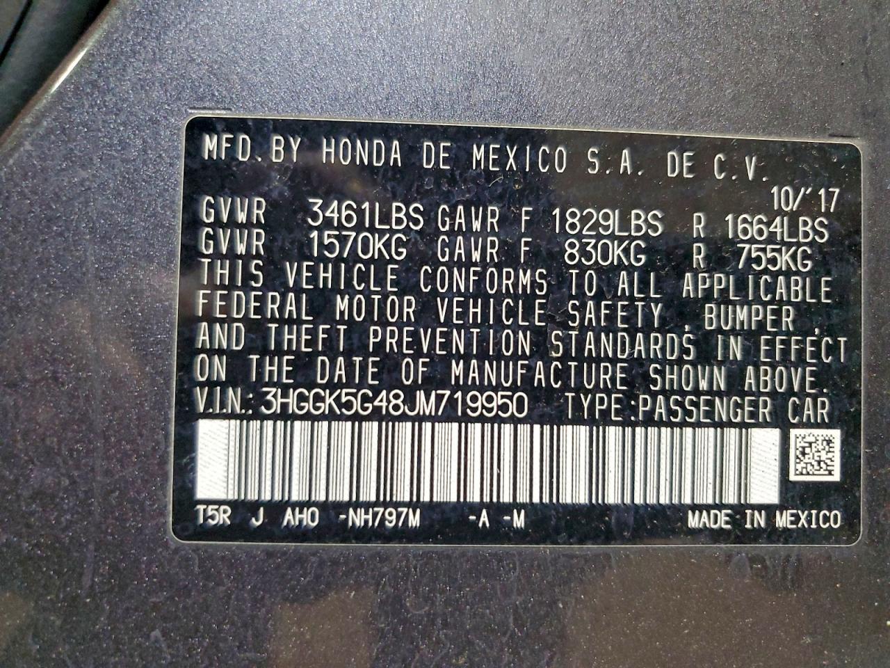 2018 Honda Fit Lx VIN: 3HGGK5G48JM719950 Lot: 94257965