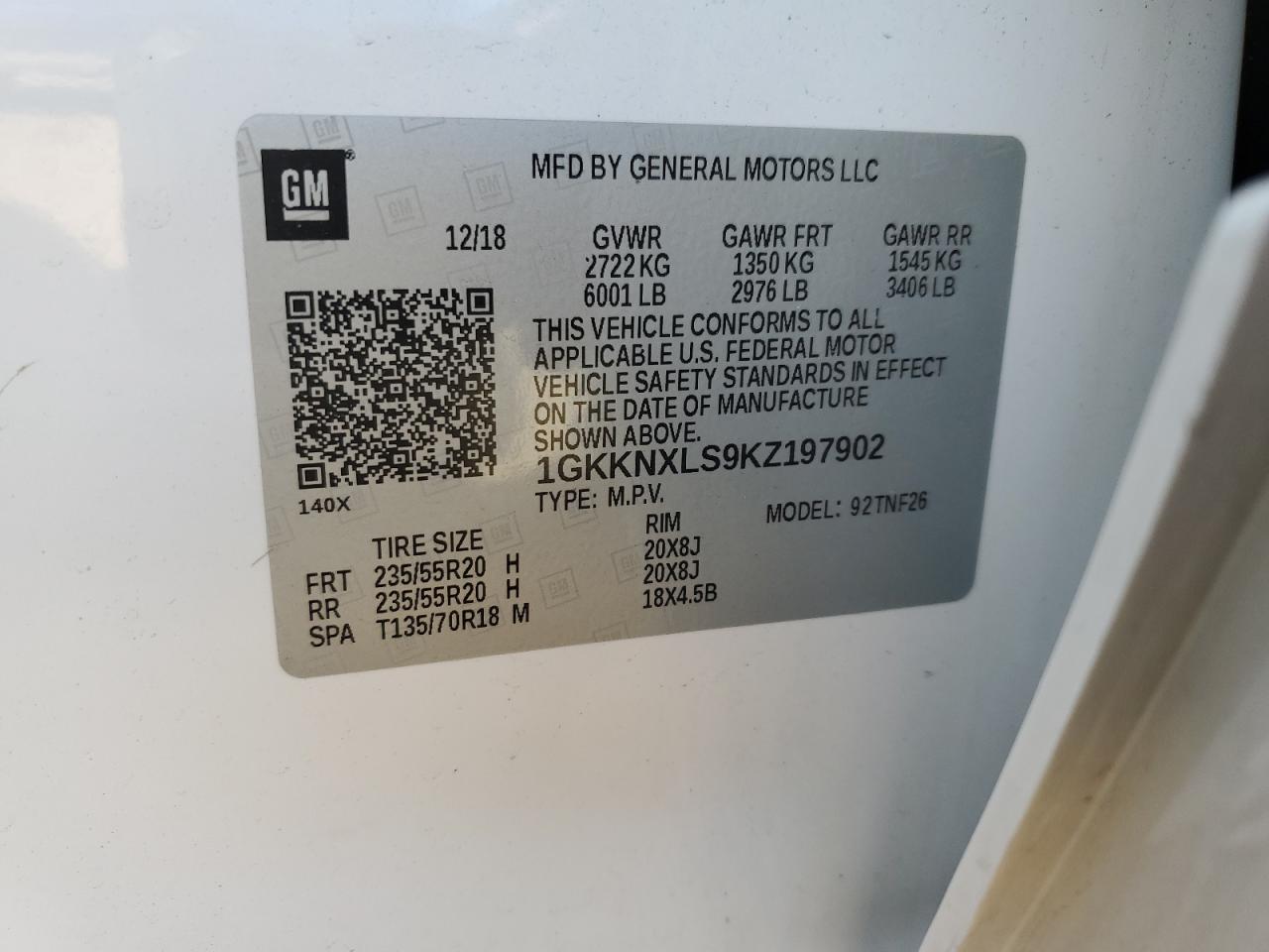 2019 GMC Acadia Denali VIN: 1GKKNXLS9KZ197902 Lot: 91374085