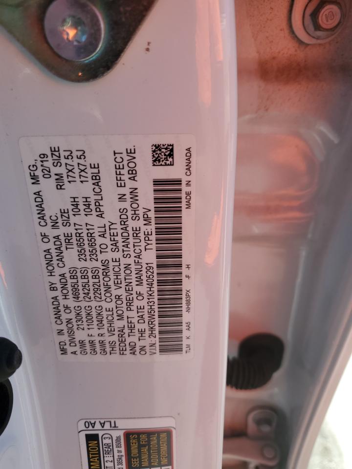 2019 Honda Cr-V Lx VIN: 2HKRW5H31KH405291 Lot: 92254565