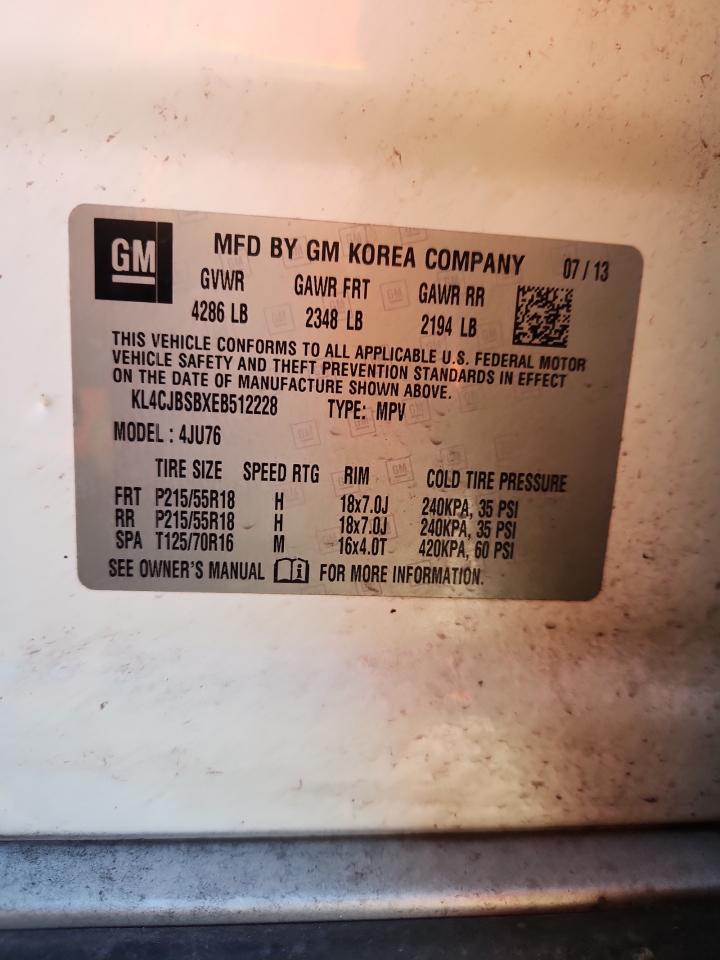 2014 Buick Encore Convenience VIN: KL4CJBSBXEB512228 Lot: 91971755