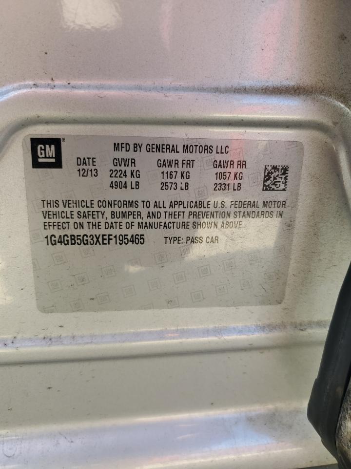 2014 Buick Lacrosse VIN: 1G4GB5G3XEF195465 Lot: 91175755