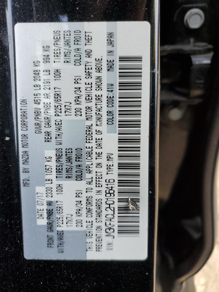 2017 Mazda Cx-5 Touring VIN: JM3KFACL2H0196416 Lot: 91800885