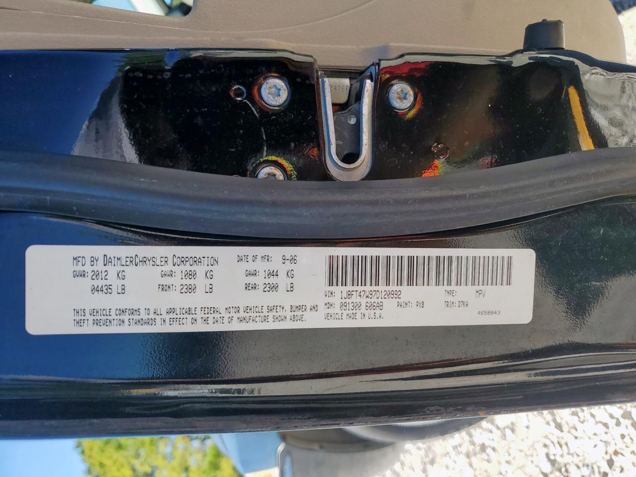 2007 Jeep Compass VIN: 1J8FT47W97D120992 Lot: 91258545