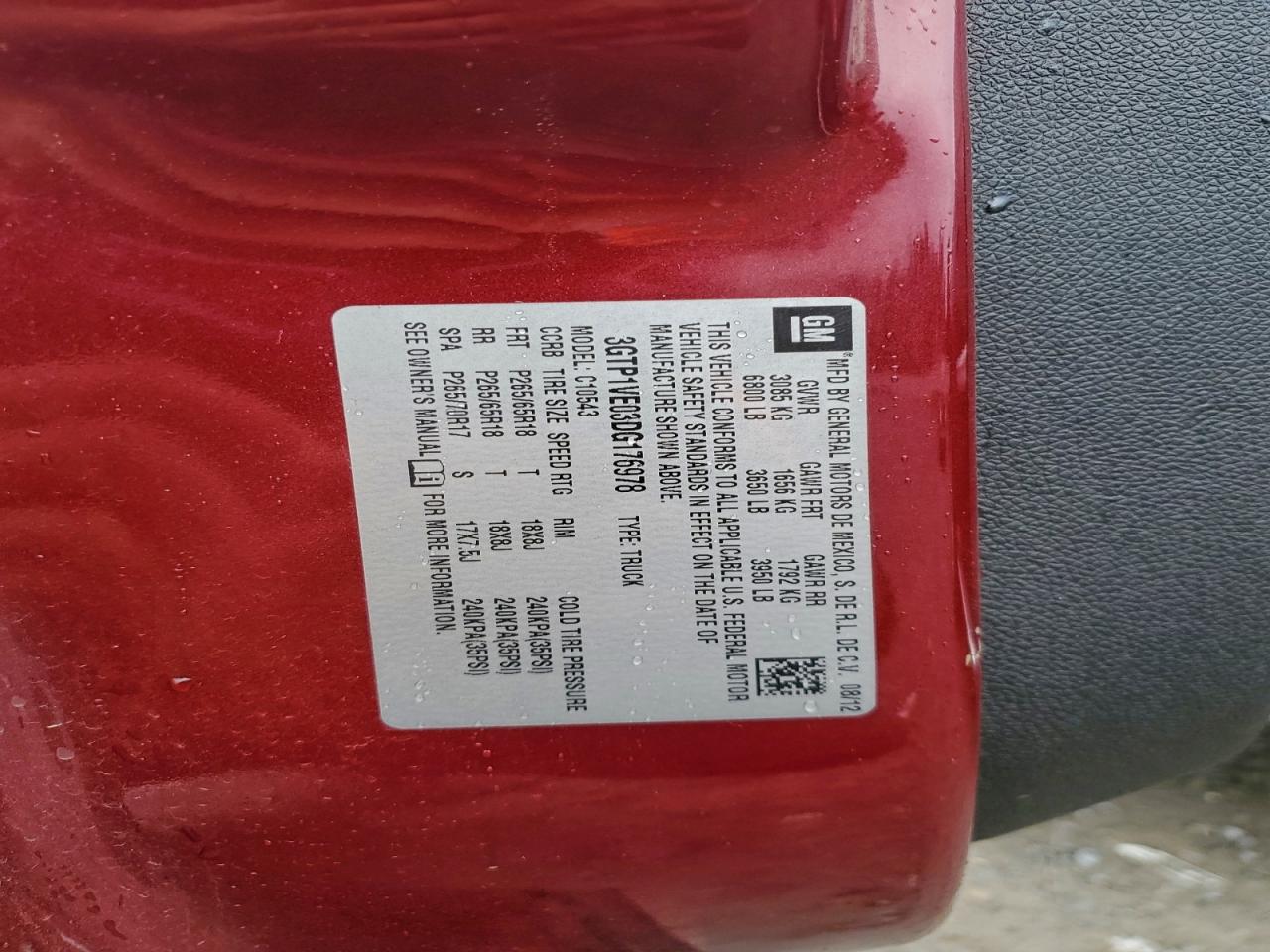 2013 GMC Sierra C1500 Sle VIN: 3GTP1VE03DG176978 Lot: 93617095