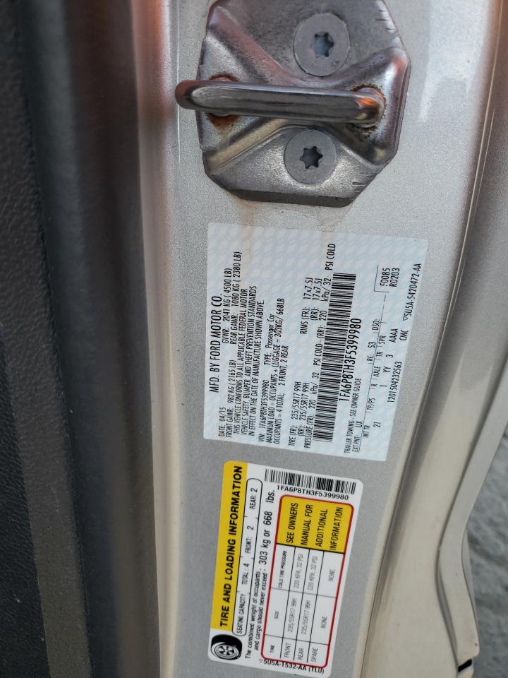 2015 Ford Mustang VIN: 1FA6P8TH3F5399980 Lot: 91077645