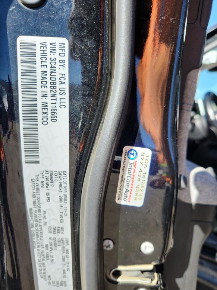 2022 Jeep Compass Latitude VIN: 3C4NJDBB2NT116660 Lot: 91289885