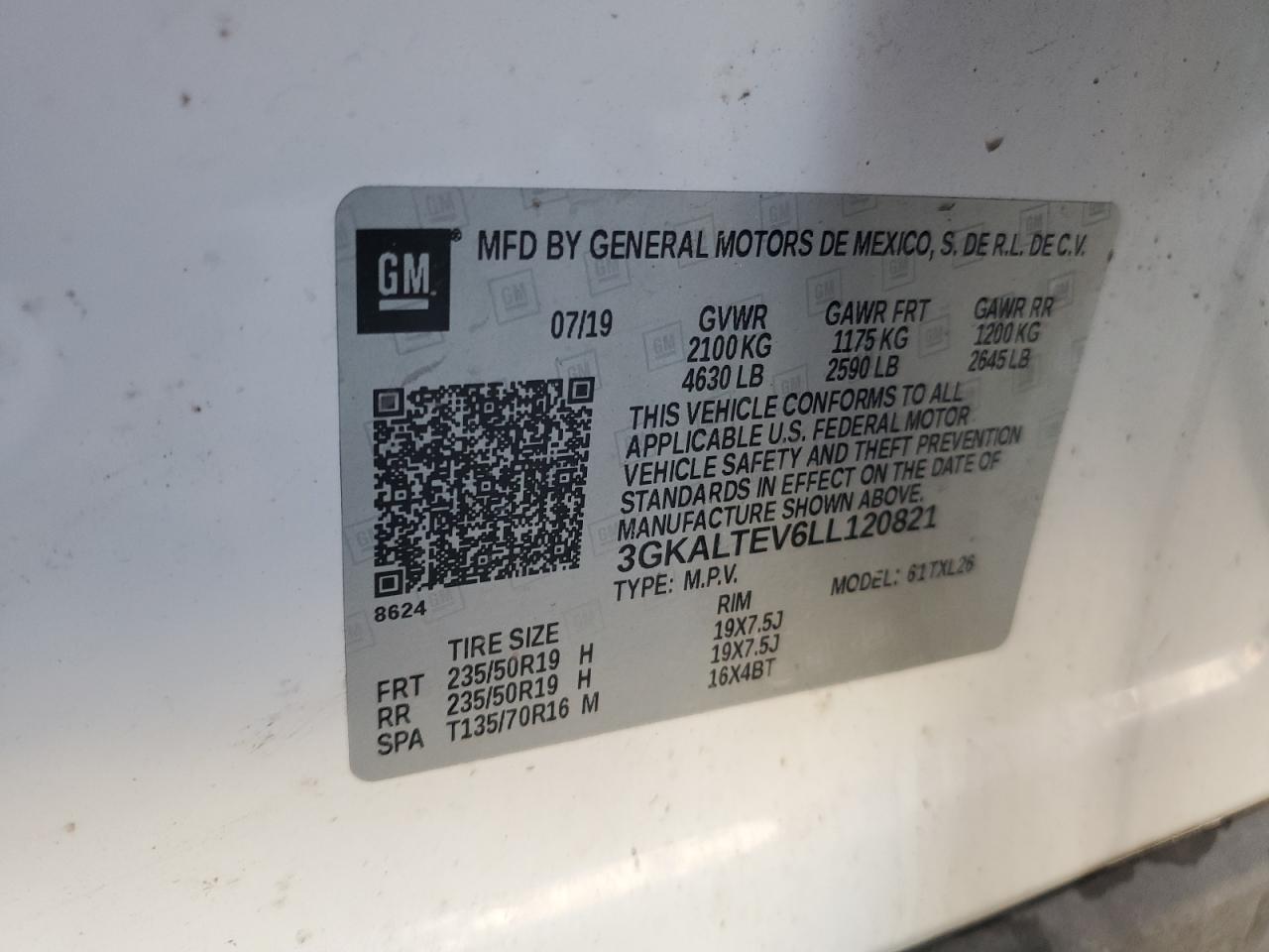 2020 GMC Terrain Sle VIN: 3GKALTEV6LL120821 Lot: 90597115