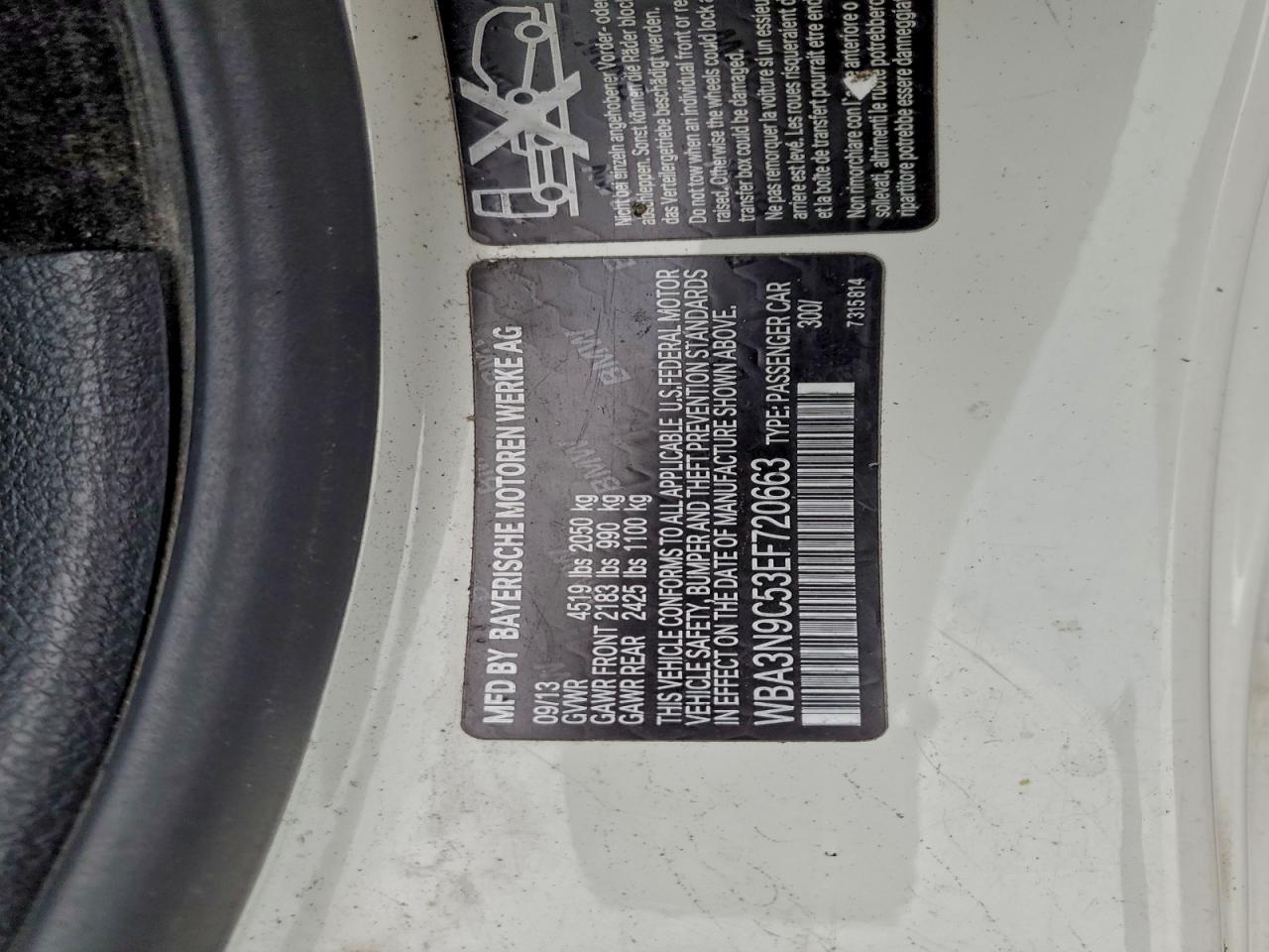 2014 BMW 428 Xi VIN: WBA3N9C53EF720663 Lot: 93944215