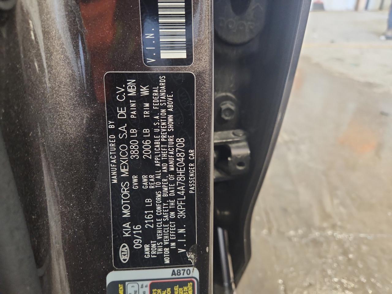 2017 Kia Forte Lx VIN: 3KPFL4A78HE048708 Lot: 91977795