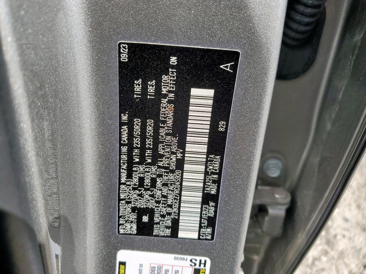 2024 Lexus Nx 350 Luxury VIN: 2T2KGCEZ7RC045920 Lot: 91272465