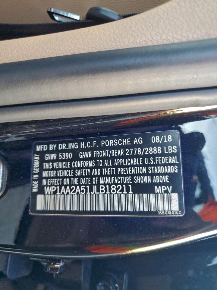 2018 Porsche Macan VIN: WP1AA2A51JLB18211 Lot: 92765495