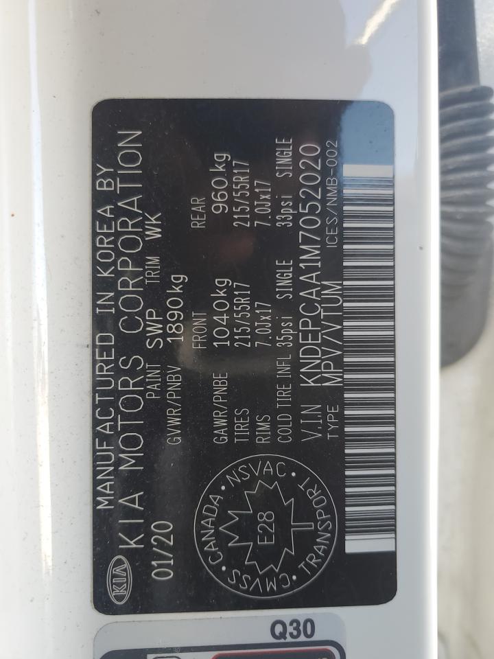 2021 Kia Seltos Lx VIN: KNDEPCAA1M7052020 Lot: 92019665