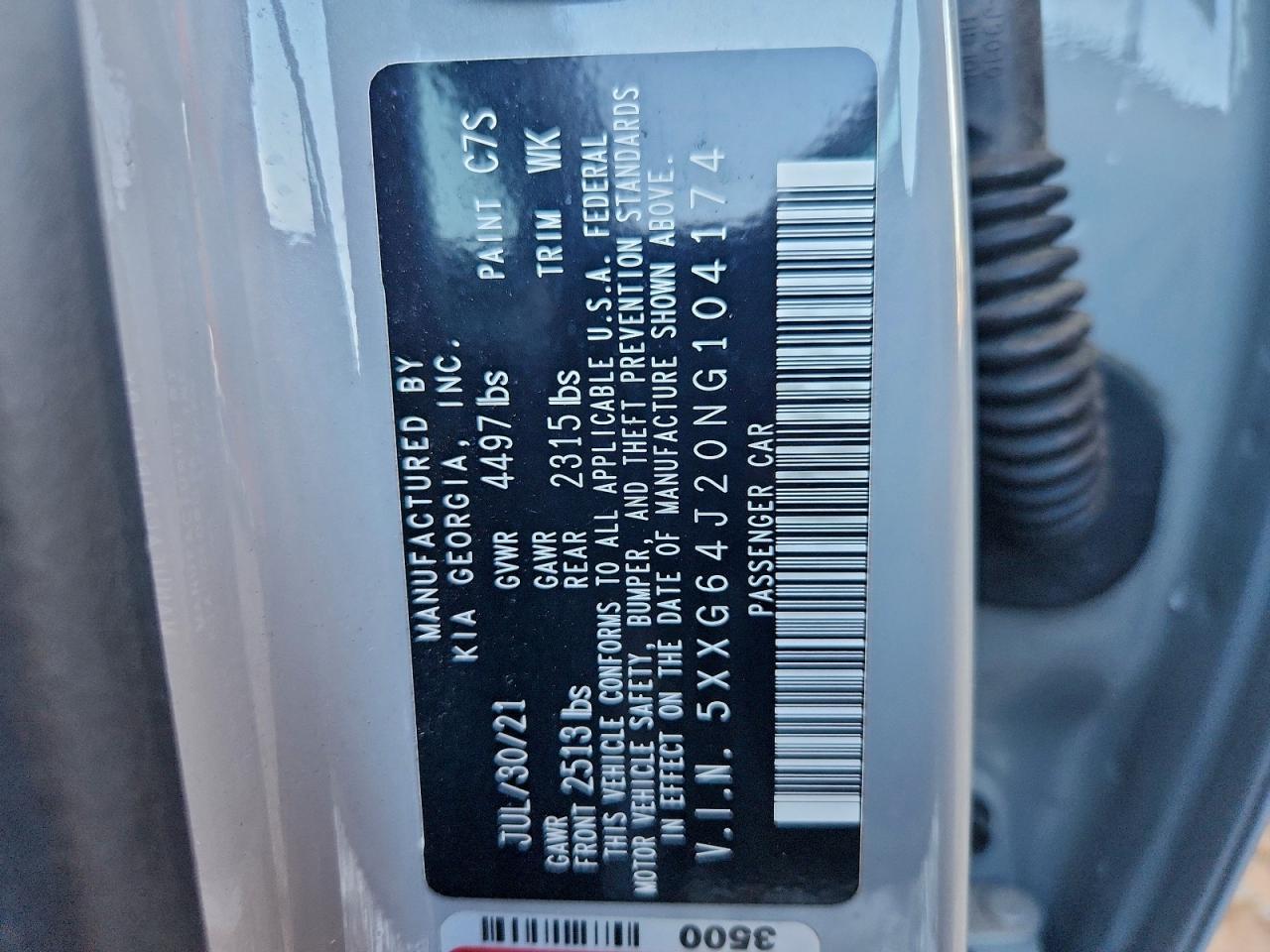 2022 Kia K5 Gt Line VIN: 5XXG64J20NG104174 Lot: 94349985