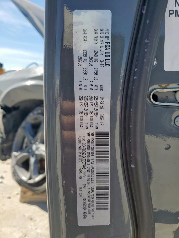 2019 Dodge Journey Crossroad VIN: 3C4PDCGG9KT737405 Lot: 91443595