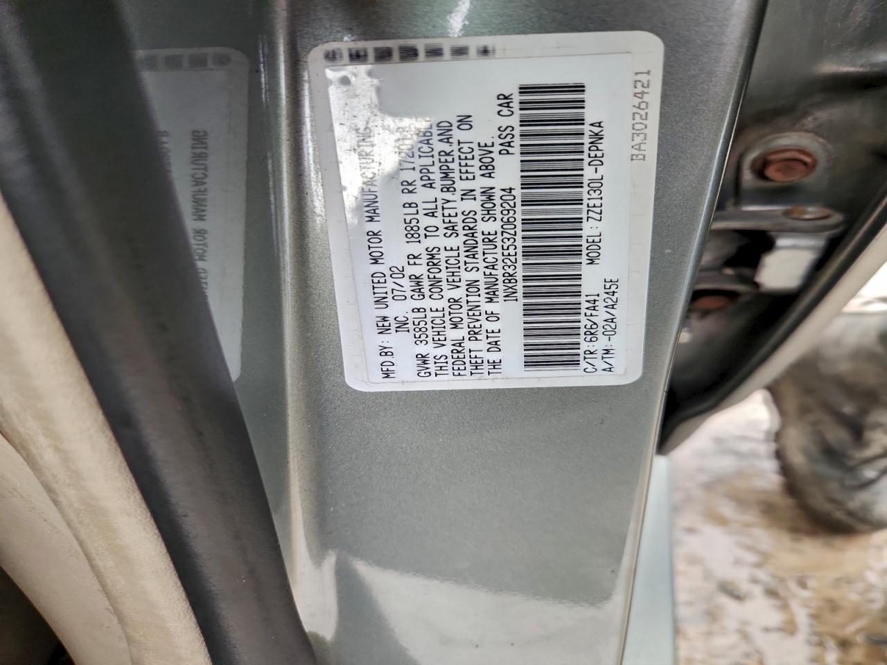 2003 Toyota Corolla Ce VIN: 1NXBR32E53Z069204 Lot: 94180985