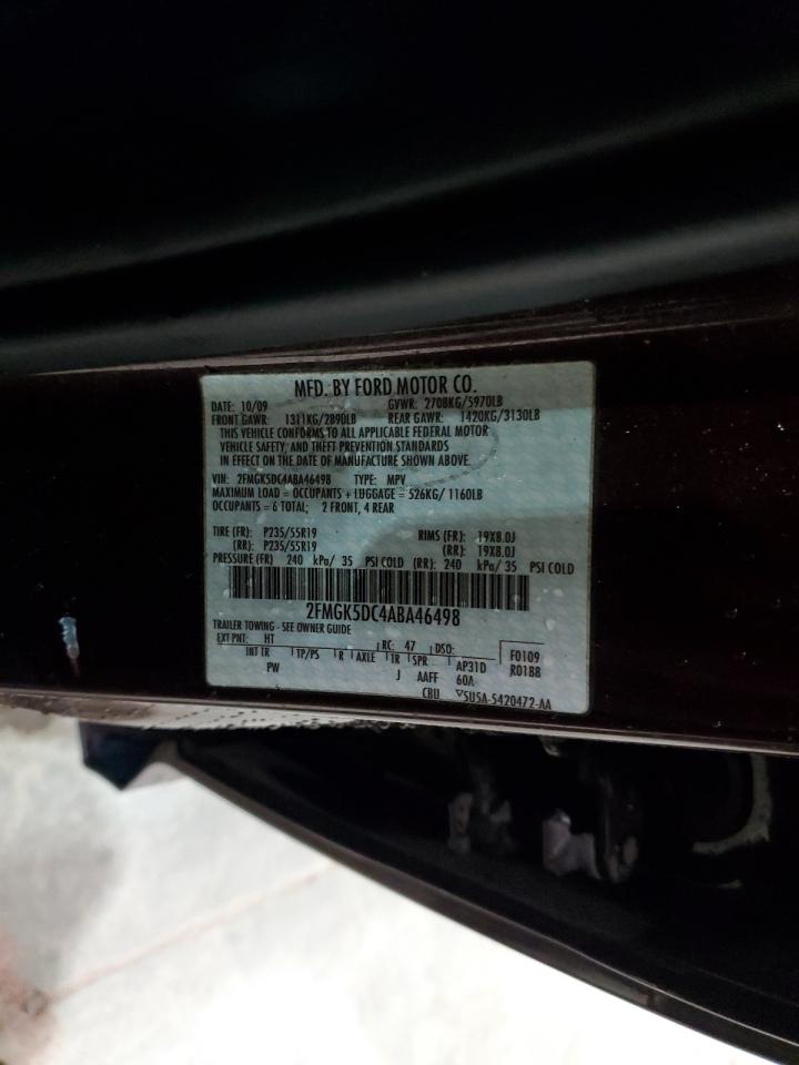 2010 Ford Flex Limited VIN: 2FMGK5DC4ABA46498 Lot: 91295515