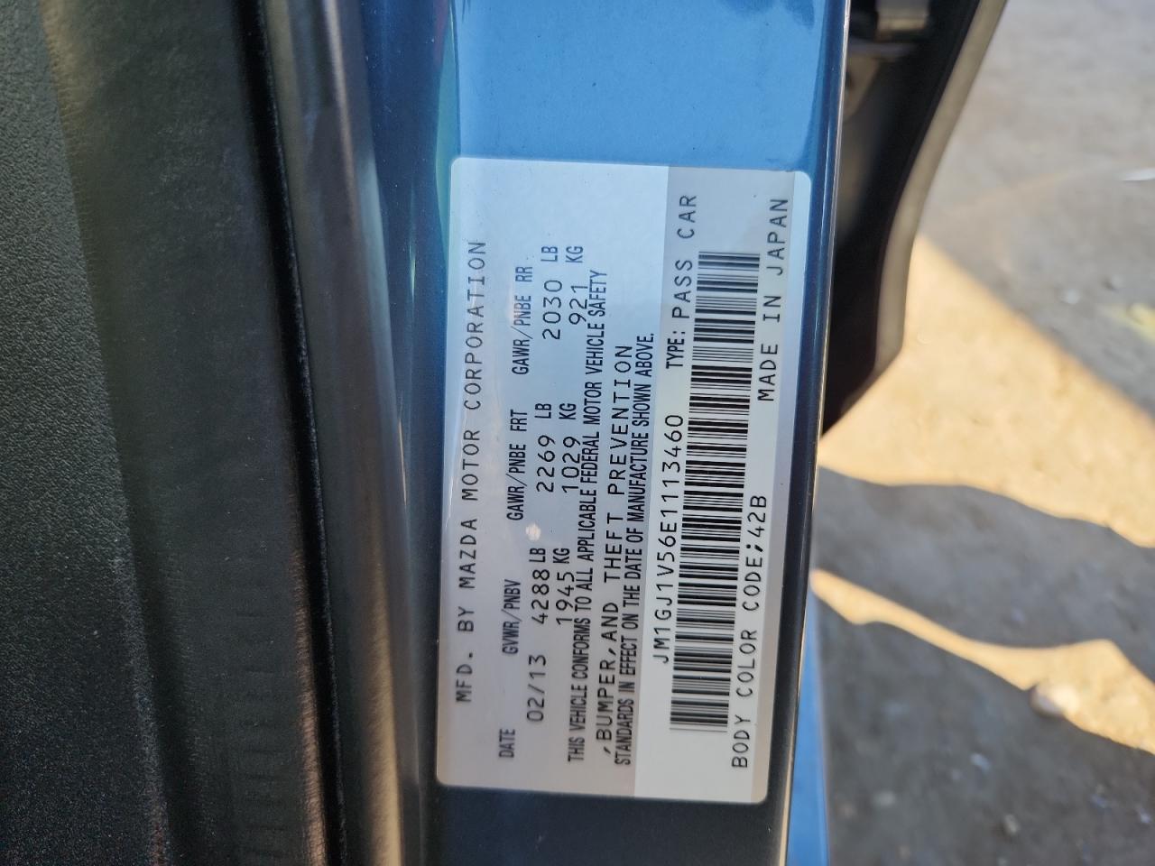 2014 Mazda 6 Touring VIN: JM1GJ1V56E1113460 Lot: 85397945