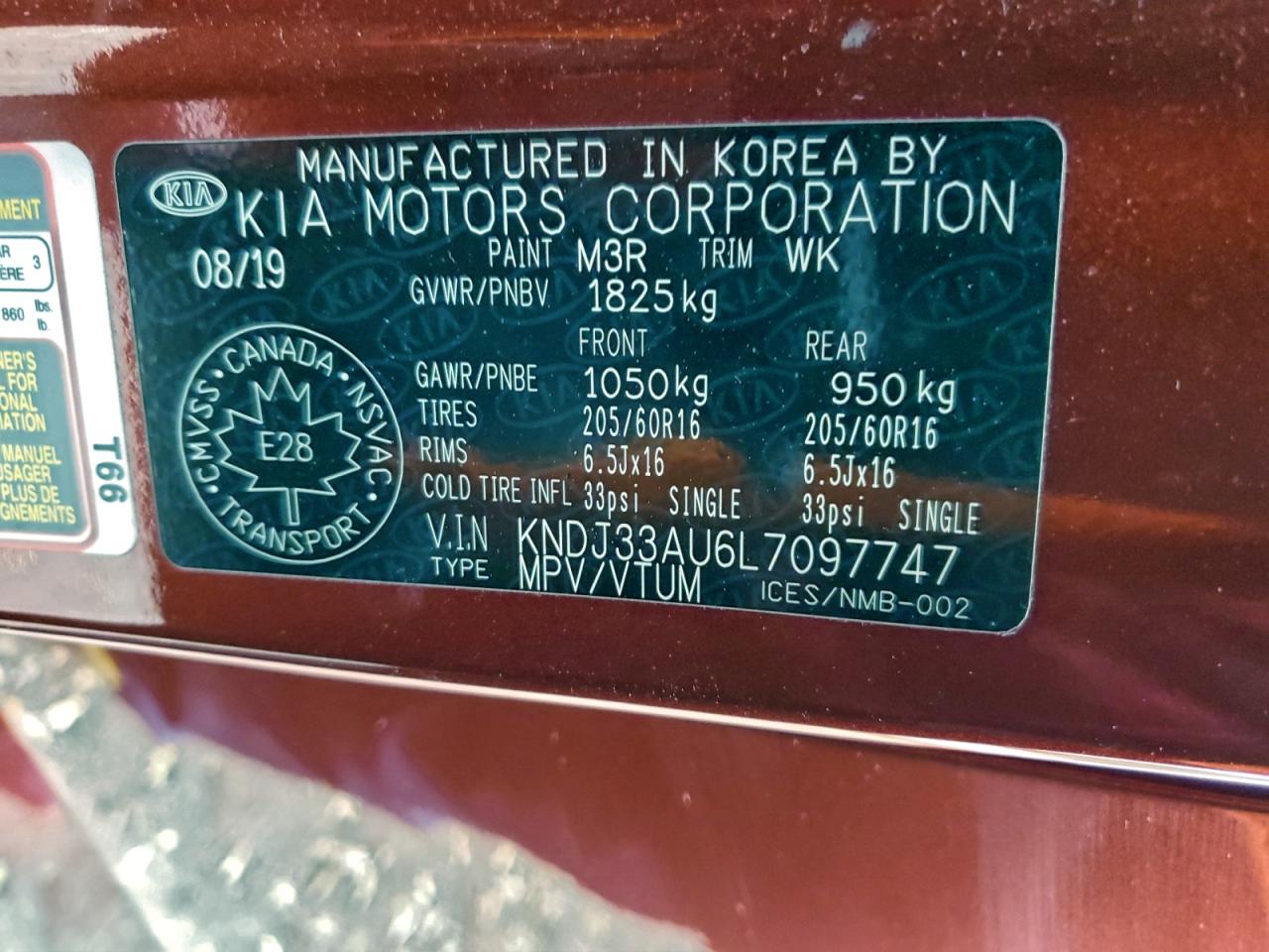 2020 Kia Soul Ex VIN: KNDJ33AU6L7097747 Lot: 94286815