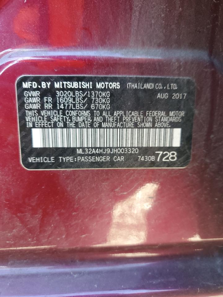 2018 Mitsubishi Mirage Se VIN: ML32A4HJ9JH003320 Lot: 91036035